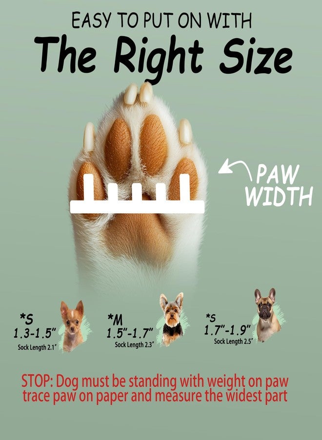 YAODHAOD Anti-Slip Dog Socks for Hardwood Floors,Dog Shoes Hot/Cold Pavement to Prevent Licking Paws,Dog Boots & Paw Protector, Traction Control Booties for Small Dogs(4PCS) (Red, Medium) - Image 5